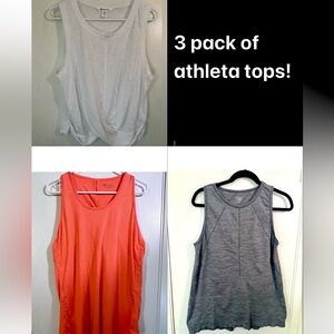 Athleta Women's Tank Tops - White, Coral, and Gray